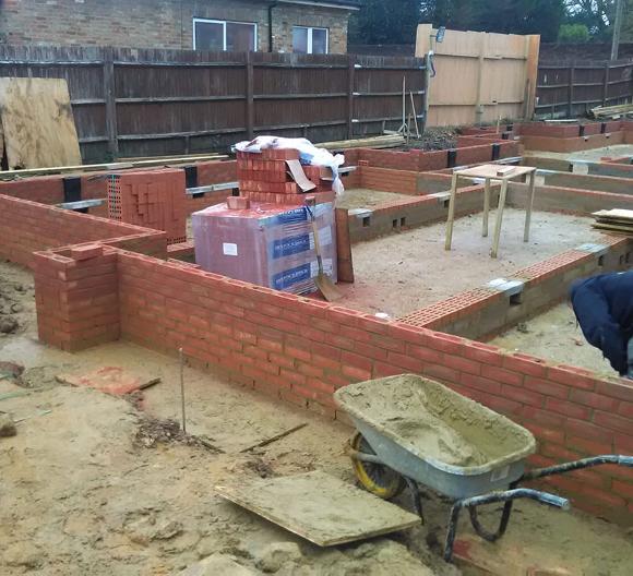 bricklaying on site